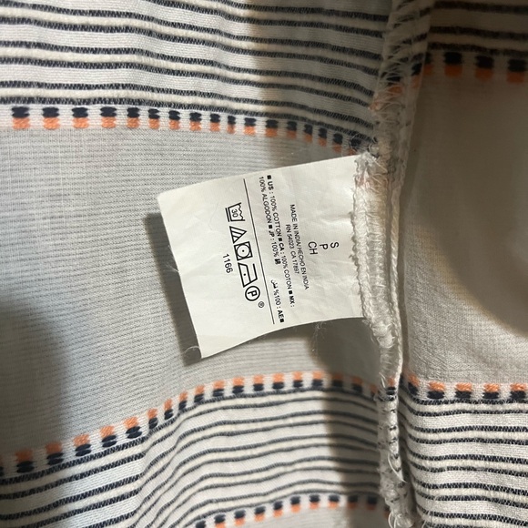 100% Cotton Old Navy White Boho Button Down Long Sleeve - Picture 5 of 9